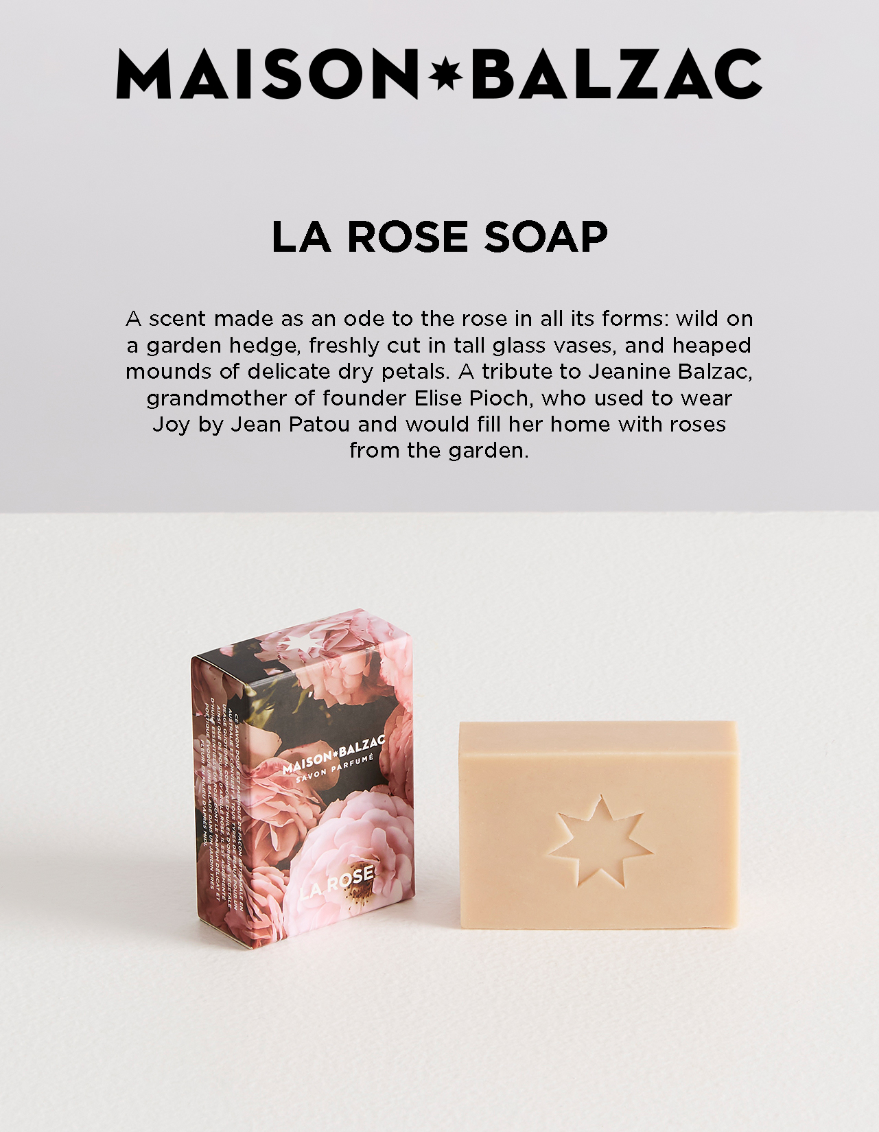 MAISON BALZAC LA ROSE SCENTED SOAP | a scent ade as an ode to the rose in all its forms