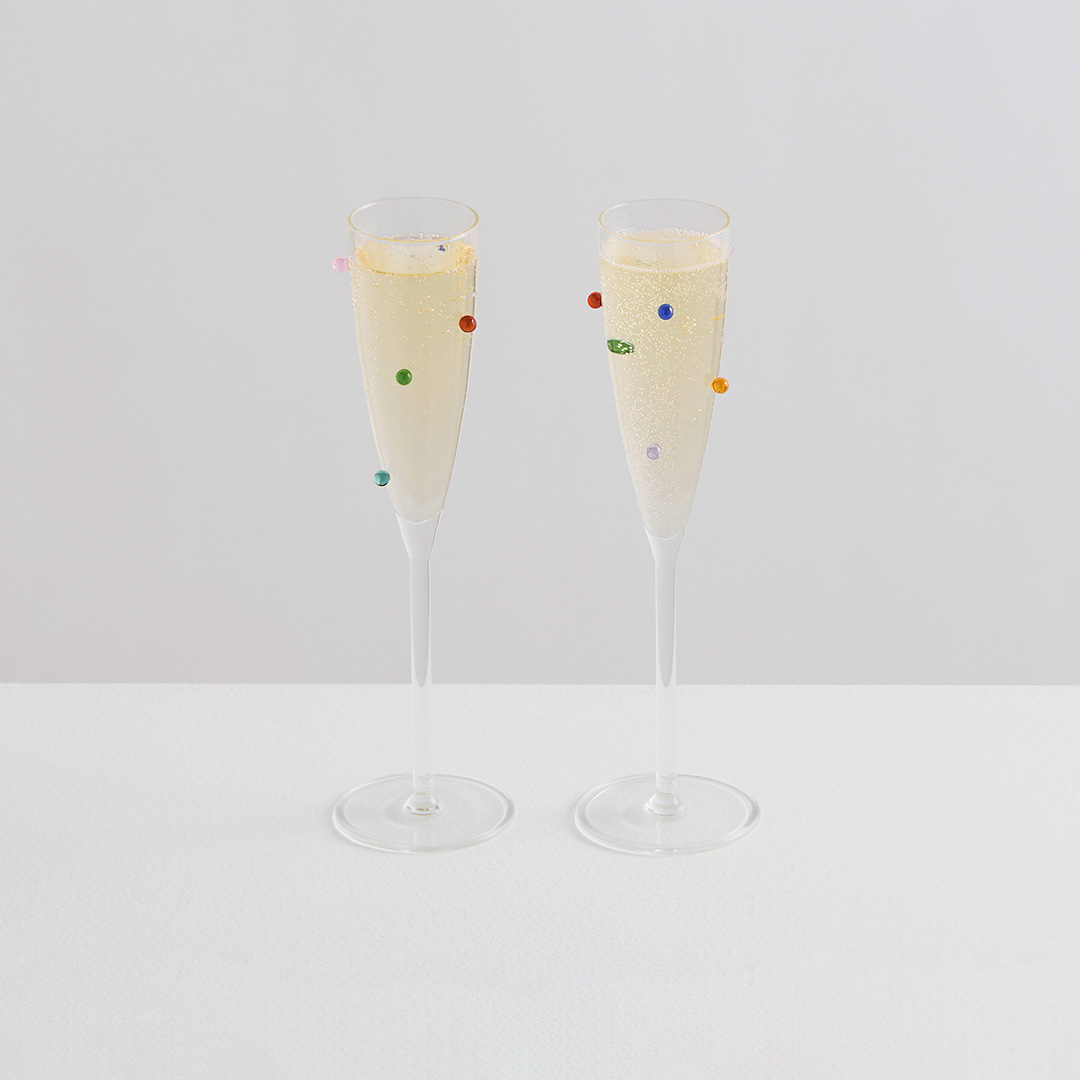 POMPONETTE FLUTES | clear multi